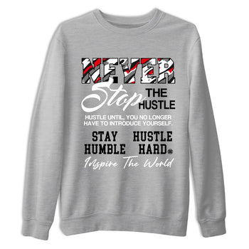 Sneaker Threads – Sneaker Tees To Match Air Jordan 8 Bunny – Never Stop The Hustle Graphic Tee Heather Grey 2. Perfect for Jordan releases 2025 colorways.