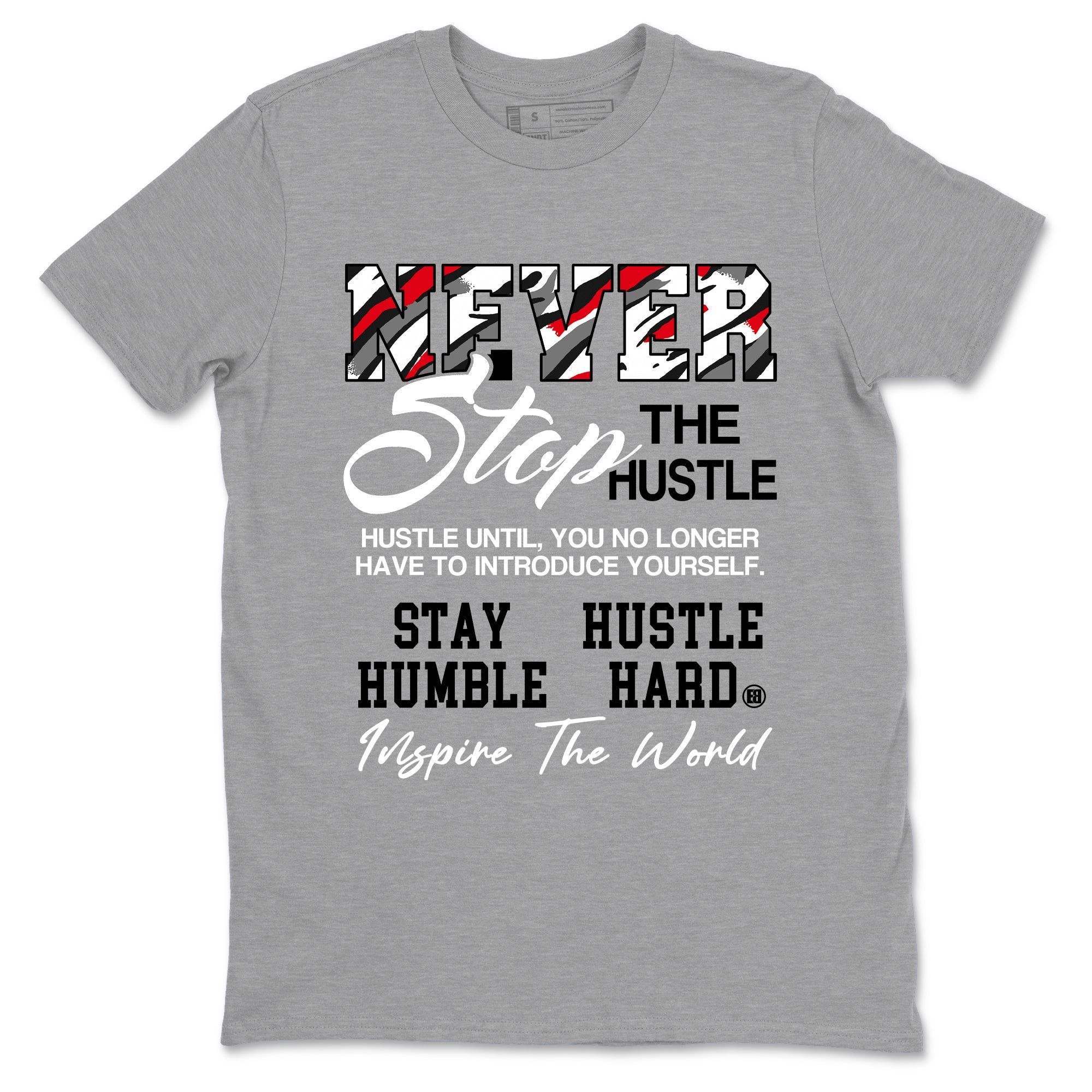 Sneaker Threads – Sneaker Tees To Match Air Jordan 8 Bunny – Never Stop The Hustle Graphic Tee Heather Grey 2. Perfect for Jordan releases 2025 colorways.