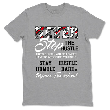 Sneaker Threads – Sneaker Tees To Match Air Jordan 8 Bunny – Never Stop The Hustle Graphic Tee Heather Grey 2. Perfect for Jordan releases 2025 colorways.