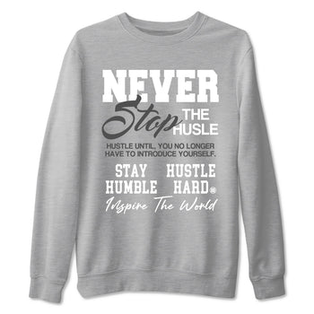 Air Jordan 9 Cool Grey shirts to match jordans Never Stop The Hustle sneaker match tees Air Jordan 9 Cool Grey match shoes to clothes SNRT Sneaker Tees unisex cotton Heather Grey 2 shirts