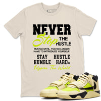 Never Stop The Hustle SNRT Sneaker Tees - Jordan Jumpman Jack Travis Scott Bright Cactus