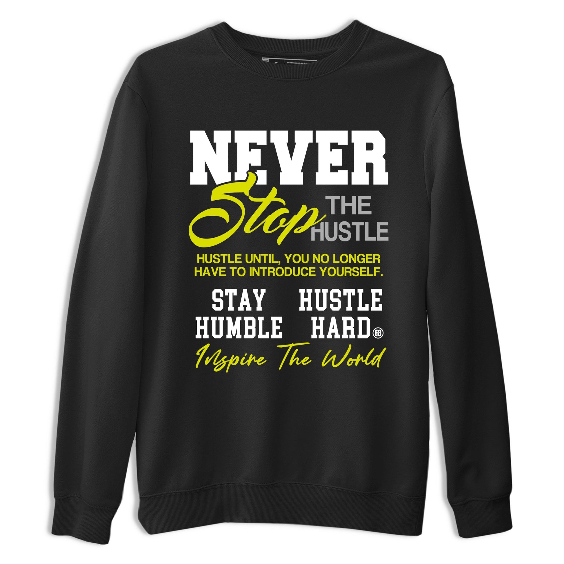 Never Stop The Hustle sneaker match t-shirt styled to complete your fit with the Air Max 90 Cyber sneakers, shown in Black 2.