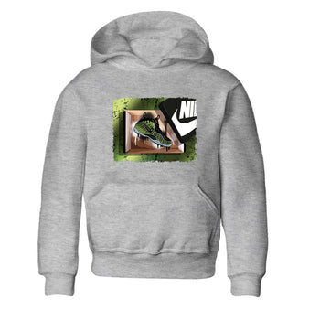 Best Christmas gifts for sneakerheads - Sneaker Tees To Match Air Foamposite One Pine Green Sneakers – New Kicks Kids T-Shirt Heather Grey 2