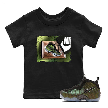 Best Christmas gifts for sneakerheads - Sneaker Tees To Match Air Foamposite One Pine Green Sneakers – New Kicks Kids T-Shirt Black 1