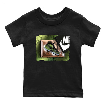 Best Christmas gifts for sneakerheads - Sneaker Tees To Match Air Foamposite One Pine Green Sneakers – New Kicks Kids T-Shirt Black 2
