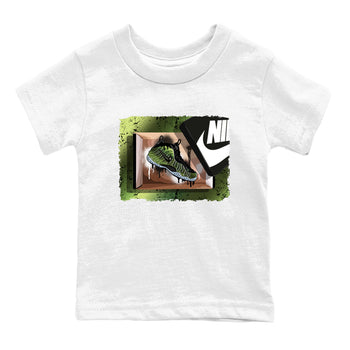 Best Christmas gifts for sneakerheads - Sneaker Tees To Match Air Foamposite One Pine Green Sneakers – New Kicks Kids T-Shirt White 2