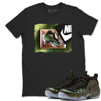 Best Christmas gifts for sneakerheads - Sneaker Tees To Match Air Foamposite One Pine Green Sneakers – New Kicks Tee Black 1