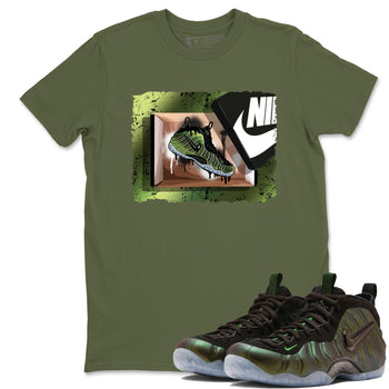 Best Christmas gifts for sneakerheads - Sneaker Tees To Match Air Foamposite One Pine Green Sneakers – New Kicks Tee Military Green 1