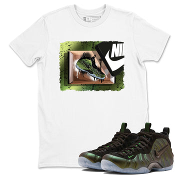 Best Christmas gifts for sneakerheads - Sneaker Tees To Match Air Foamposite One Pine Green Sneakers – New Kicks Tee White 1