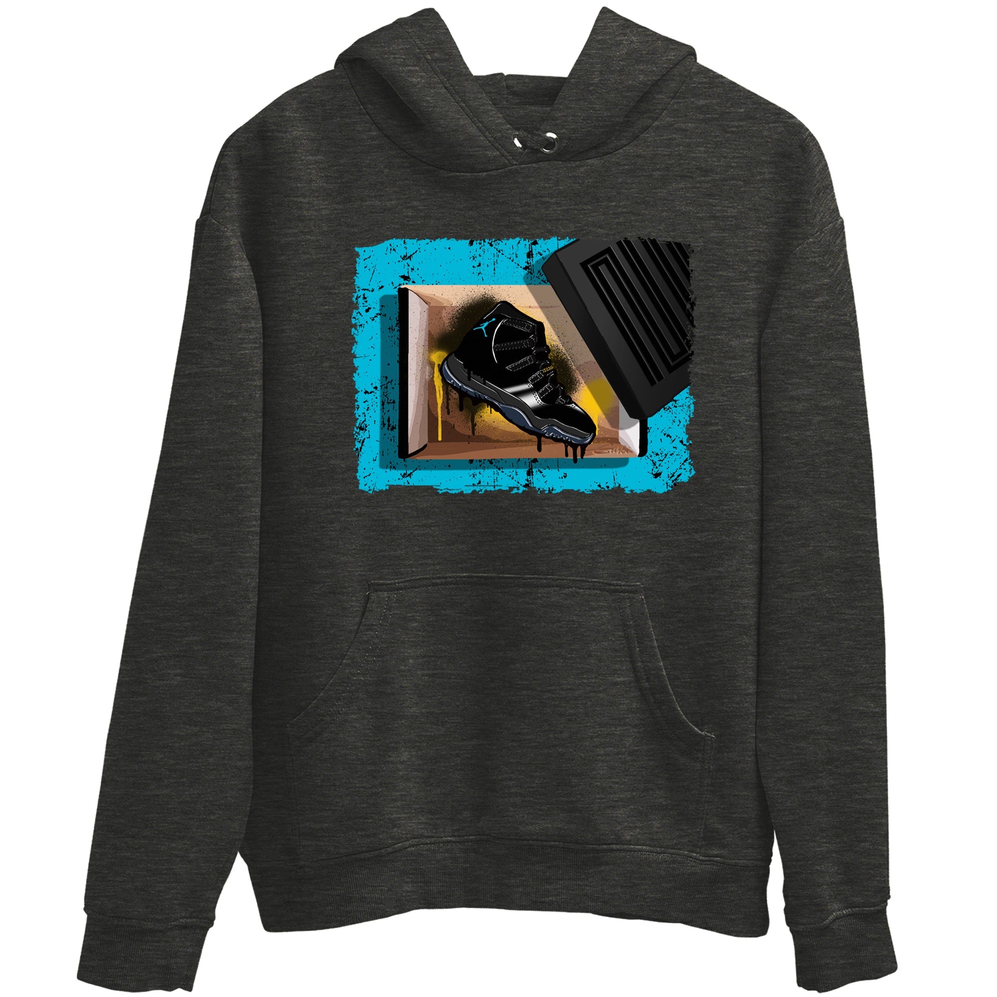 Sneaker Threads – Sneaker Tees To Match Air Jordan 11 Retro Gamma – New Kicks Graphic Tee Charcoal Heather 2. Perfect for Jordan releases 2025 colorways.