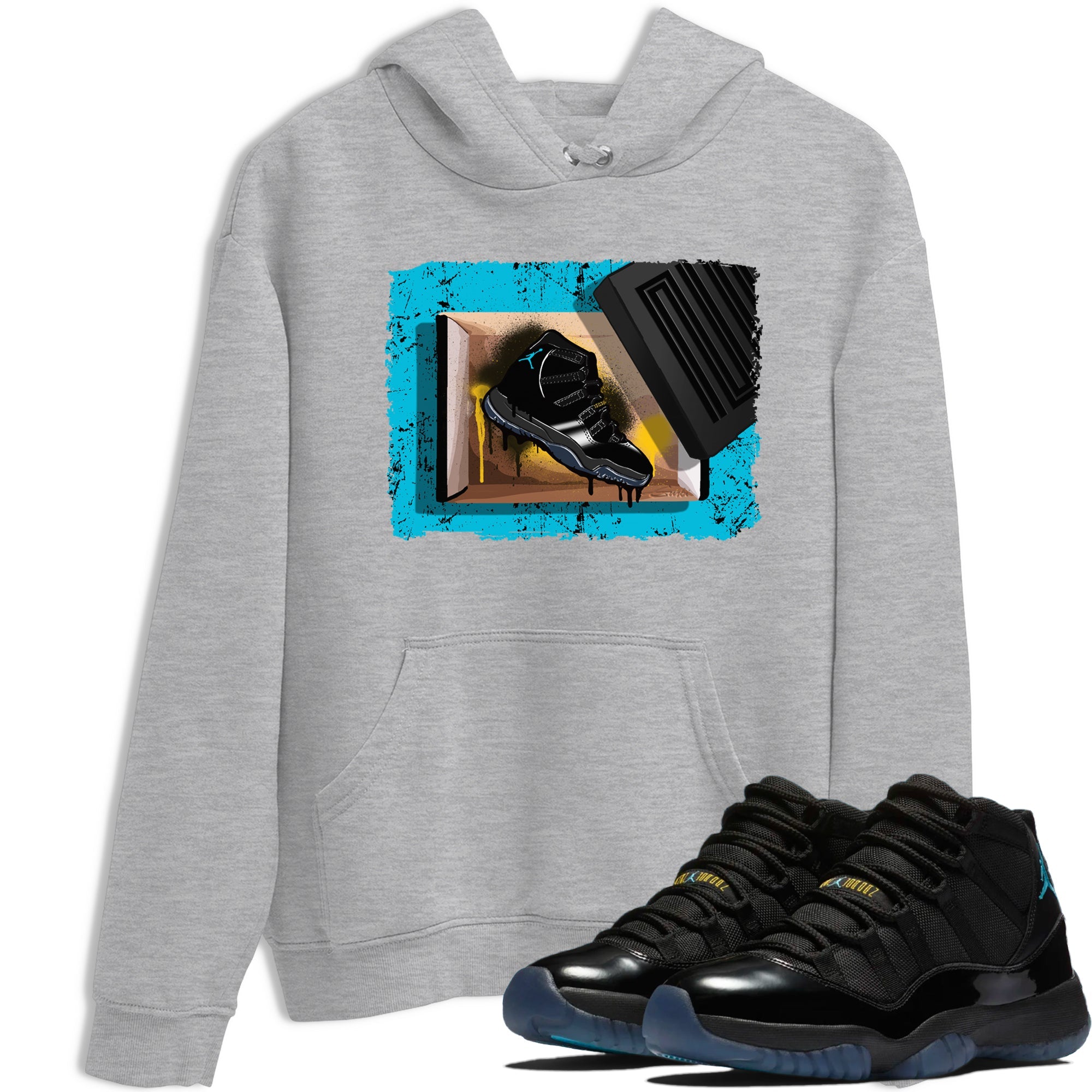 Sneaker Threads – Sneaker Tees To Match Air Jordan 11 Retro Gamma – New Kicks Graphic Tee Heather Grey 1. Perfect for Jordan releases 2025 colorways.