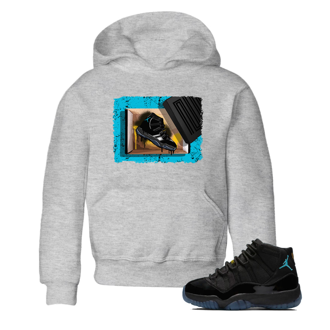 Sneaker Threads – Sneaker Tees To Match Air Jordan 11 Retro Gamma – New Kicks Youth Graphic Tee Heather Grey 1. Perfect for Jordan releases 2025 colorways.
