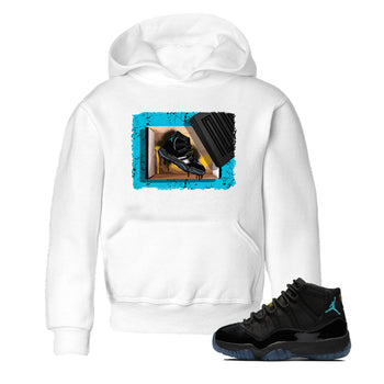 Sneaker Threads – Sneaker Tees To Match Air Jordan 11 Retro Gamma – New Kicks Youth Graphic Tee White 1. Perfect for Jordan releases 2025 colorways.