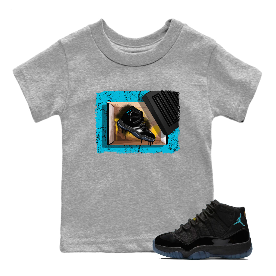 Sneaker Threads – Sneaker Tees To Match Air Jordan 11 Retro Gamma – New Kicks Youth Graphic Tee Heather Grey 1. Perfect for Jordan releases 2025 colorways.