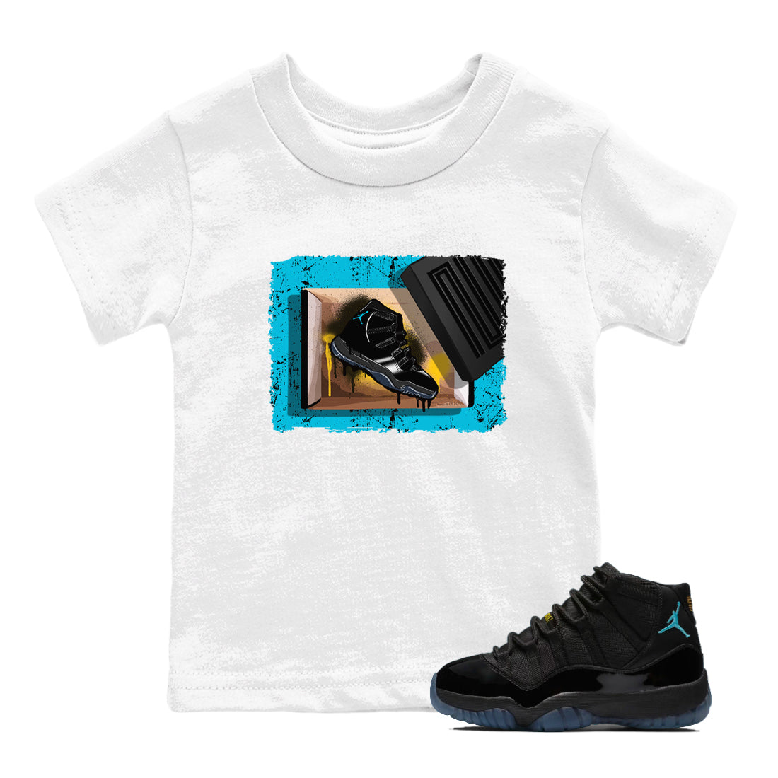 Sneaker Threads – Sneaker Tees To Match Air Jordan 11 Retro Gamma – New Kicks Youth Graphic Tee White 1. Perfect for Jordan releases 2025 colorways.