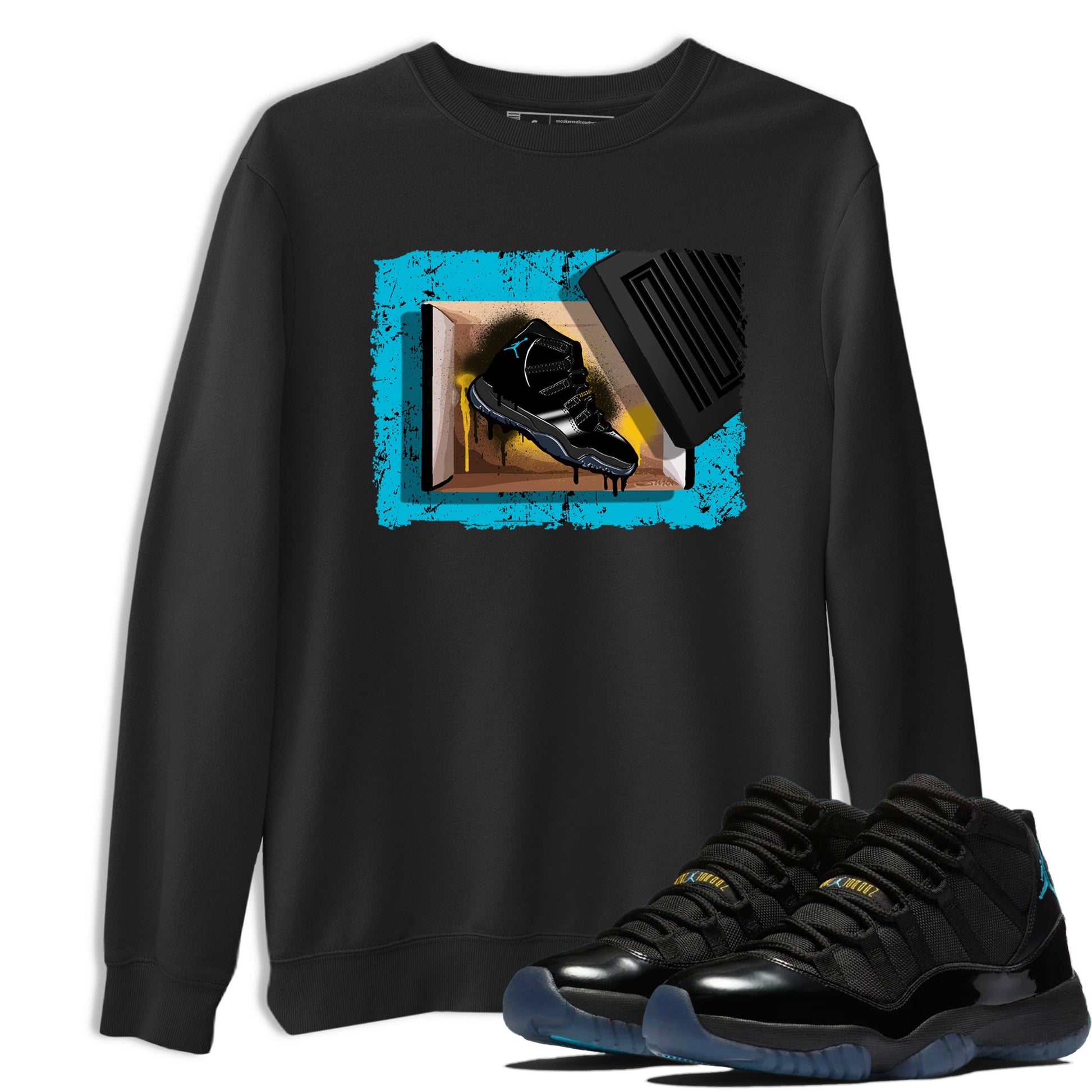 Sneaker Threads – Sneaker Tees To Match Air Jordan 11 Retro Gamma – New Kicks Graphic Tee Black 1. Perfect for Jordan releases 2025 colorways.