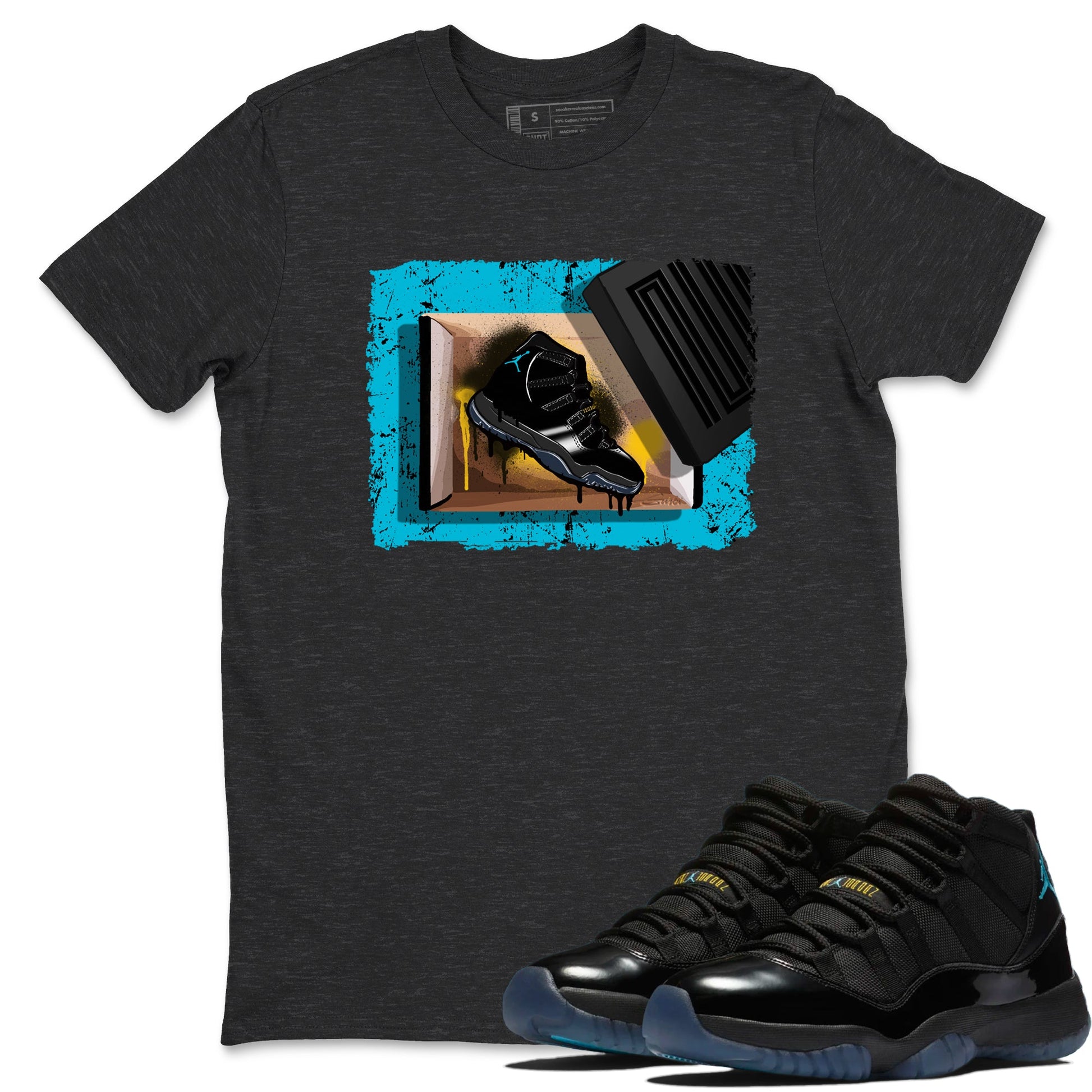 Sneaker Threads – Sneaker Tees To Match Air Jordan 11 Retro Gamma – New Kicks Graphic Tee Charcoal Heather 1. Perfect for Jordan releases 2025 colorways.