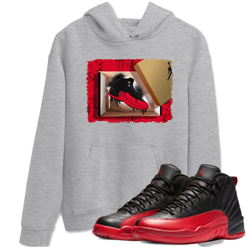 12s Flu Game shirts to match jordans New Kicks sneaker match tees Air Jordan 12 Retro Flu Game match shoes to clothes SNRT Sneaker Tees unisex cotton Heather Grey 1 shirts