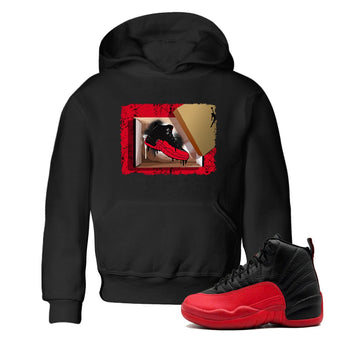 12s Flu Game shirts to match jordans New Kicks sneaker match tees Air Jordan 12 Retro Flu Game match shoes to clothes SNRT Sneaker Tees Youth Baby Black 1 tee