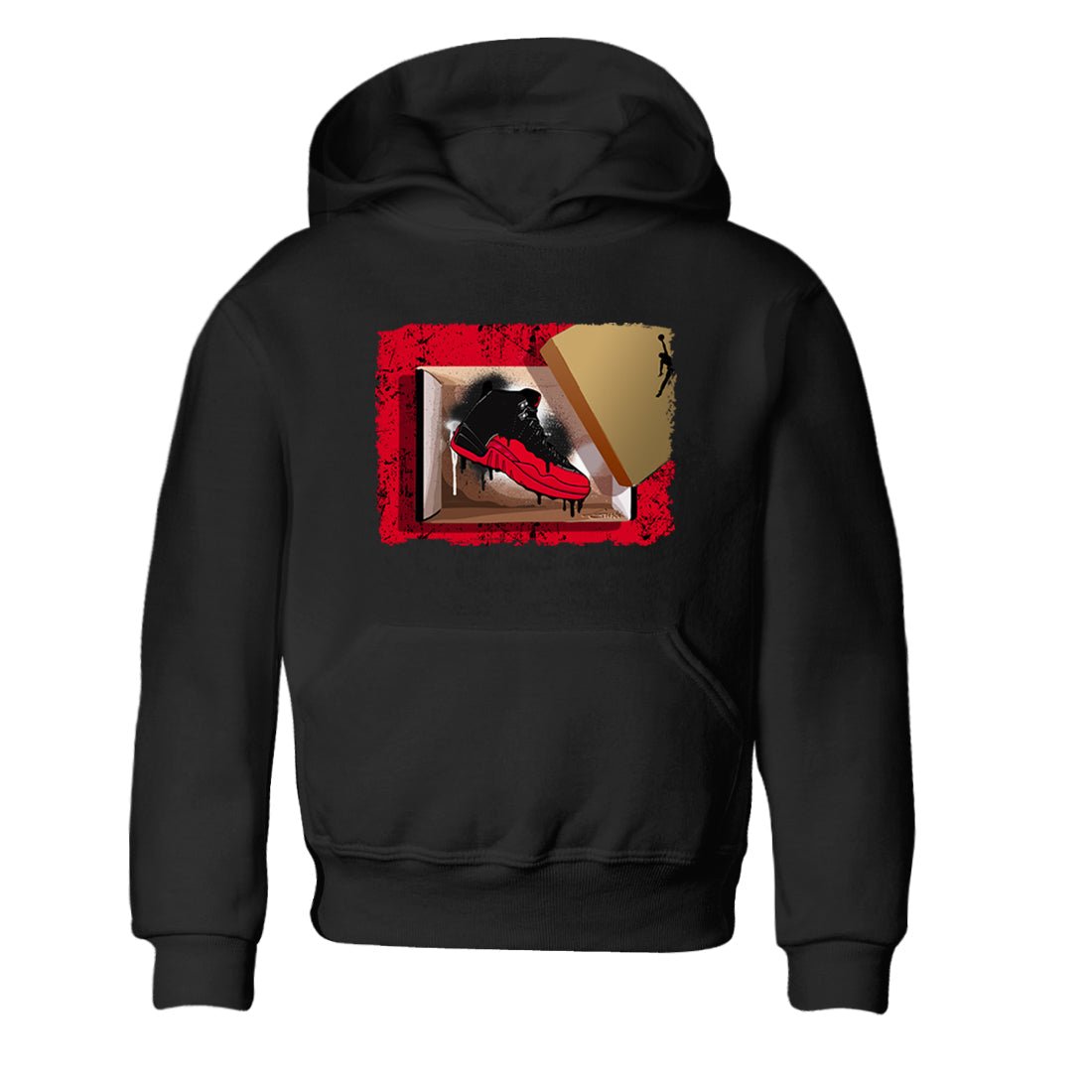 12s Flu Game shirts to match jordans New Kicks sneaker match tees Air Jordan 12 Retro Flu Game match shoes to clothes SNRT Sneaker Tees Youth Baby Black 2 tee