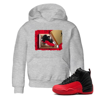 12s Flu Game shirts to match jordans New Kicks sneaker match tees Air Jordan 12 Retro Flu Game match shoes to clothes SNRT Sneaker Tees Youth Baby Heather Grey 1 tee