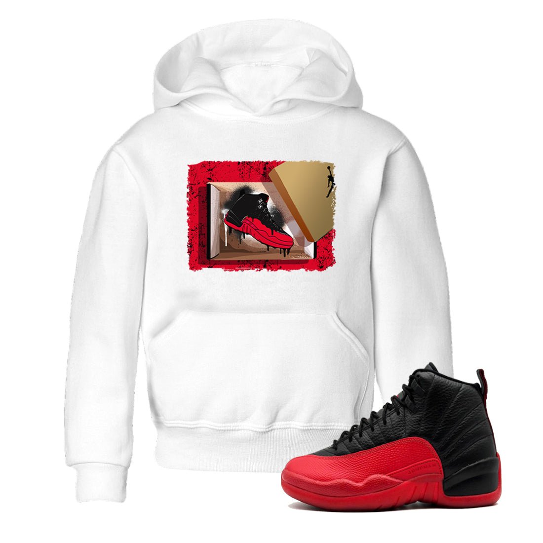12s Flu Game shirts to match jordans New Kicks sneaker match tees Air Jordan 12 Retro Flu Game match shoes to clothes SNRT Sneaker Tees Youth Baby White 1 tee