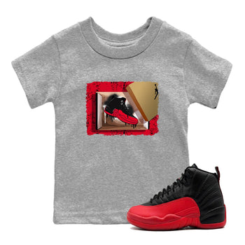 12s Flu Game shirts to match jordans New Kicks sneaker match tees Air Jordan 12 Retro Flu Game match shoes to clothes SNRT Sneaker Tees Youth Baby Heather Grey 1 tee