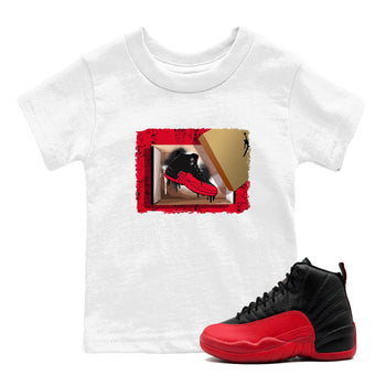 12s Flu Game shirts to match jordans New Kicks sneaker match tees Air Jordan 12 Retro Flu Game match shoes to clothes SNRT Sneaker Tees Youth Baby White 1 tee