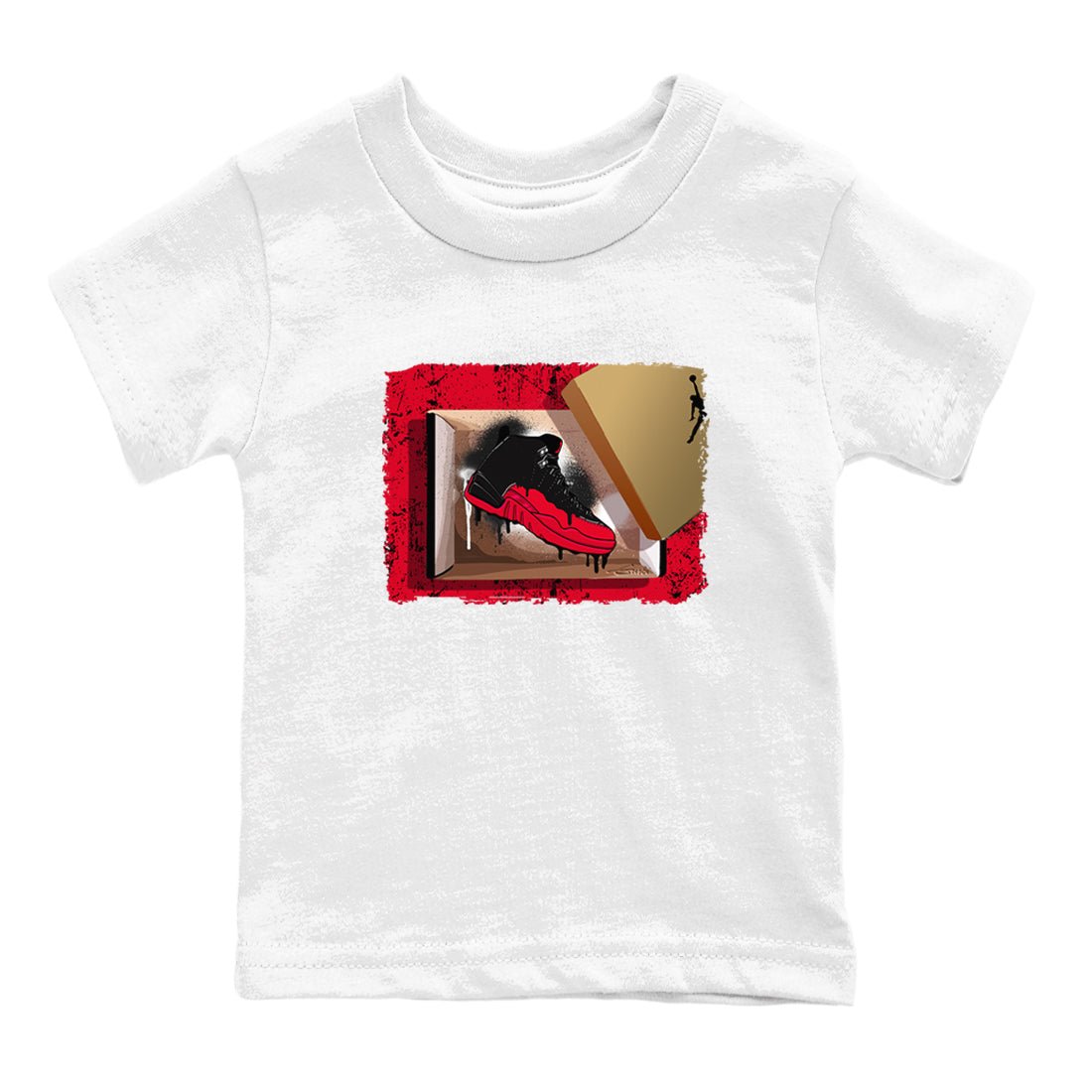 12s Flu Game shirts to match jordans New Kicks sneaker match tees Air Jordan 12 Retro Flu Game match shoes to clothes SNRT Sneaker Tees Youth Baby White 2 tee