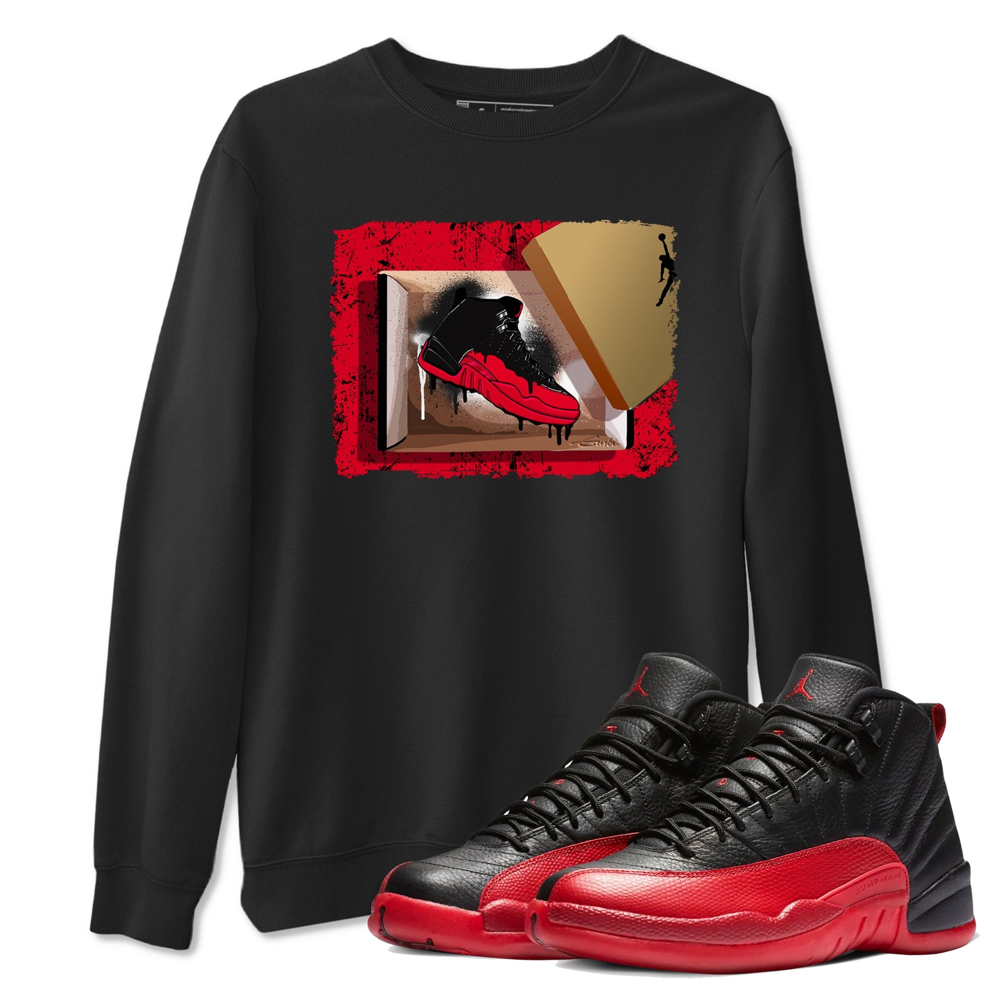 12s Flu Game shirts to match jordans New Kicks sneaker match tees Air Jordan 12 Retro Flu Game match shoes to clothes SNRT Sneaker Tees unisex cotton Black 1 shirts