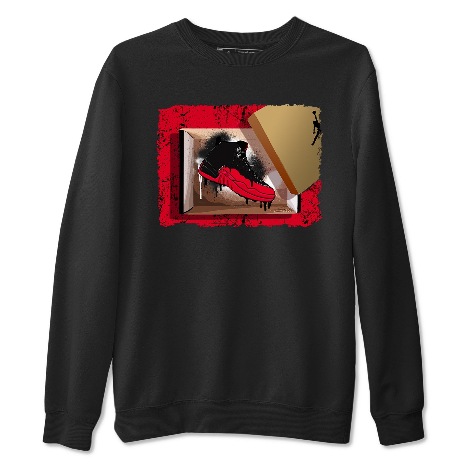 12s Flu Game shirts to match jordans New Kicks sneaker match tees Air Jordan 12 Retro Flu Game match shoes to clothes SNRT Sneaker Tees unisex cotton Black 2 shirts