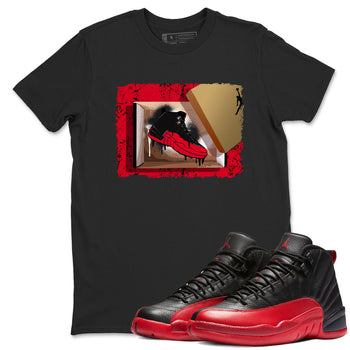 12s Flu Game shirts to match jordans New Kicks sneaker match tees Air Jordan 12 Retro Flu Game match shoes to clothes SNRT Sneaker Tees unisex cotton Black 1 shirts