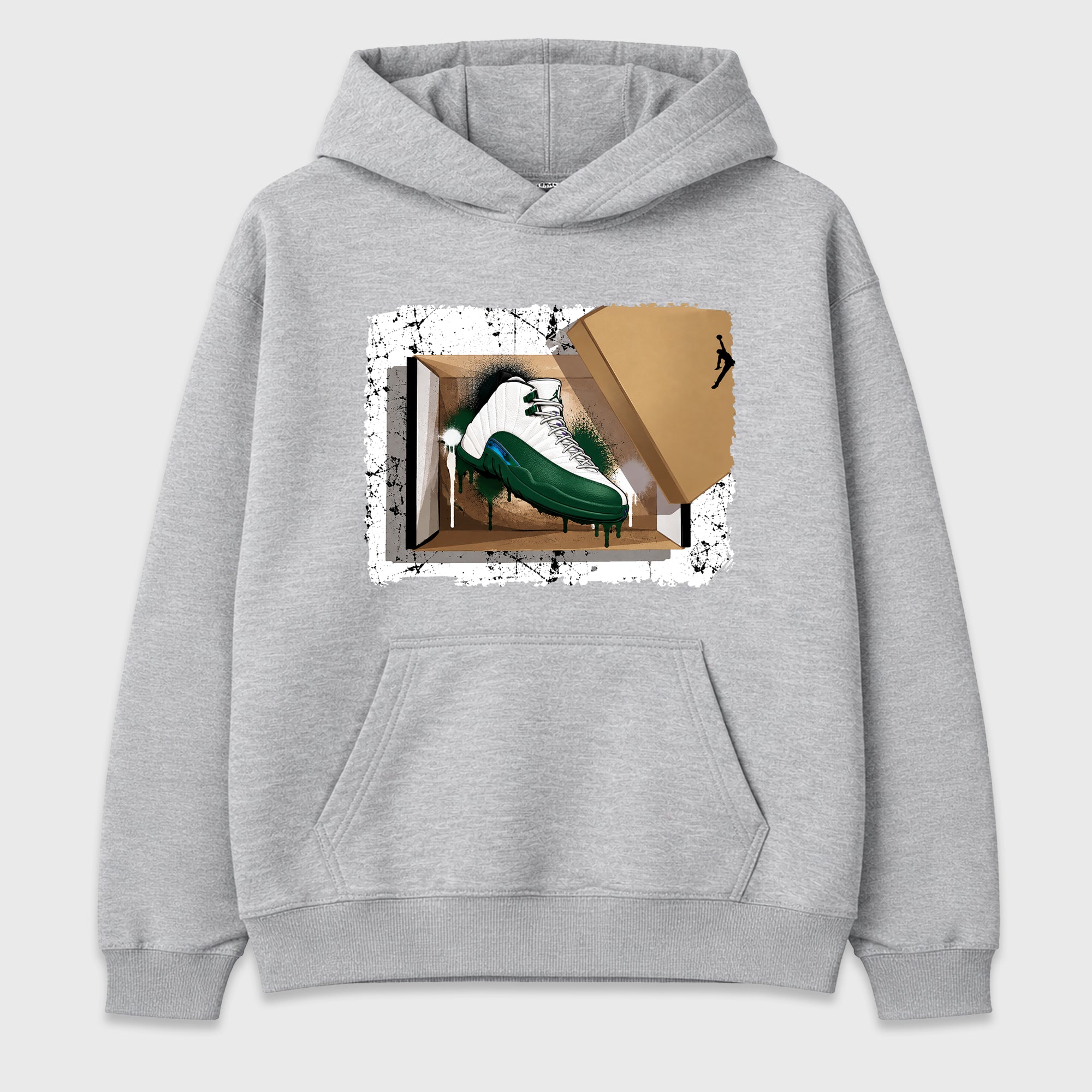 New Kicks Graphic T-Shirt featuring original streetwear artwork designed to match the Air Jordan 12 Summit Green. Heather Grey 2 Graphic Tee.