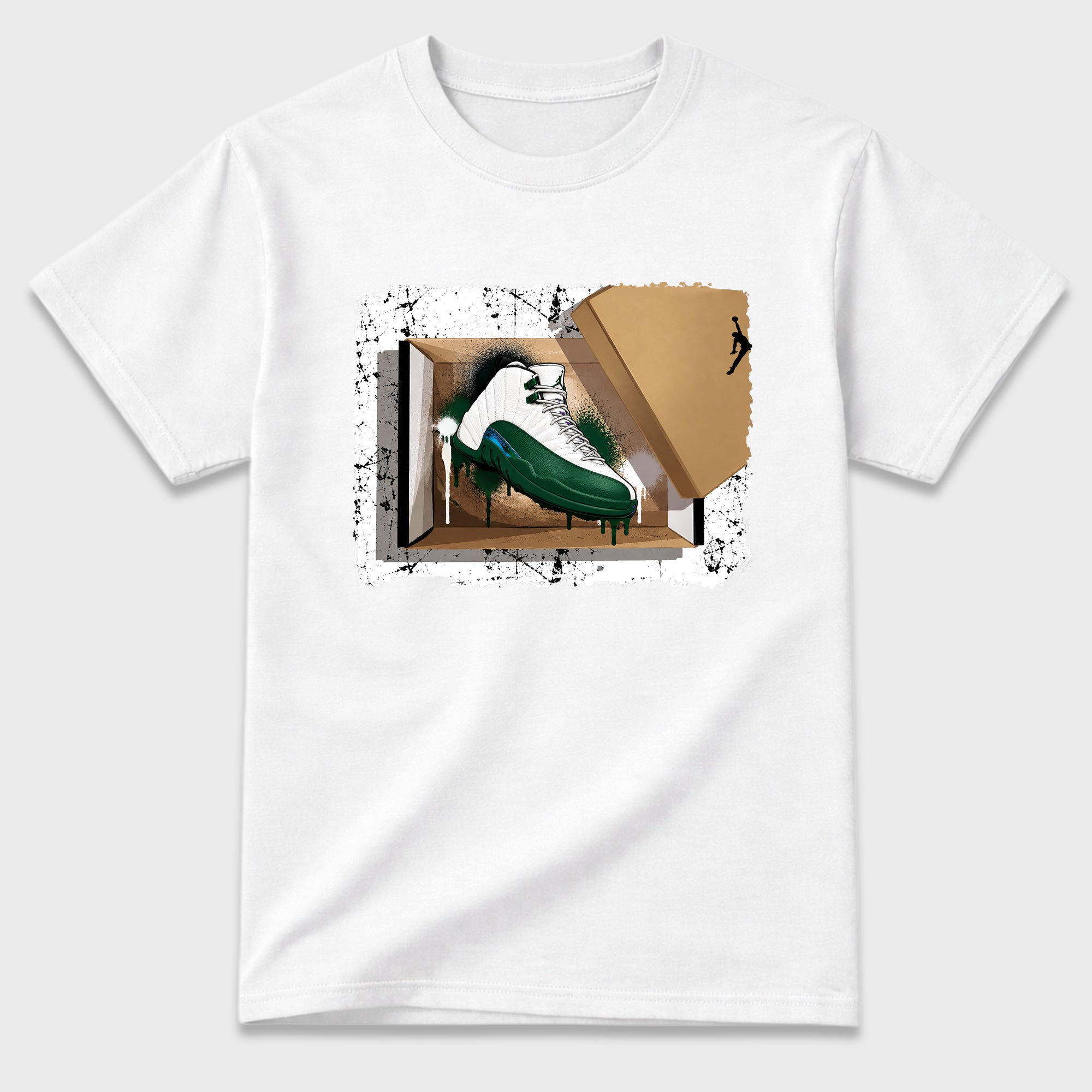 New Kicks Graphic T-Shirt featuring original streetwear artwork designed to match the Air Jordan 12 Summit Green. White 2 Graphic T-Shirt.