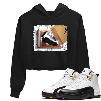 Sneaker match tees – Sneaker Tees To Match Air Jordan 12 Taxi Shoes – New Kicks Crop T-Shirt Black 1