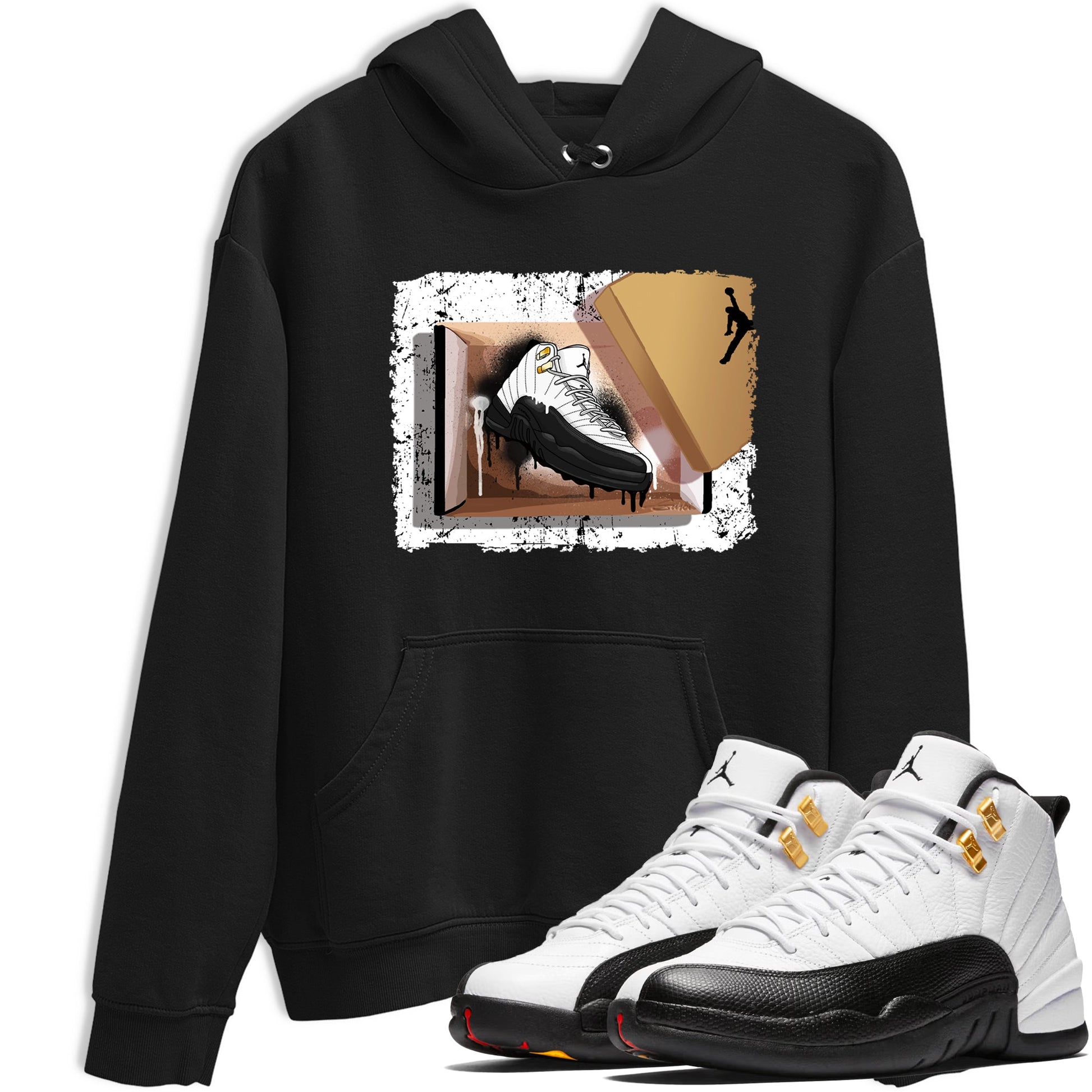 Sneaker match tees – Sneaker Tees To Match Air Jordan 12 Taxi Shoes – New Kicks Tee Black 1