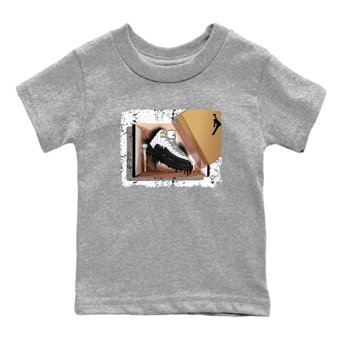 Sneaker match tees – Sneaker Tees To Match Air Jordan 12 Taxi Shoes – New Kicks Kids T-Shirt Heather Grey 2