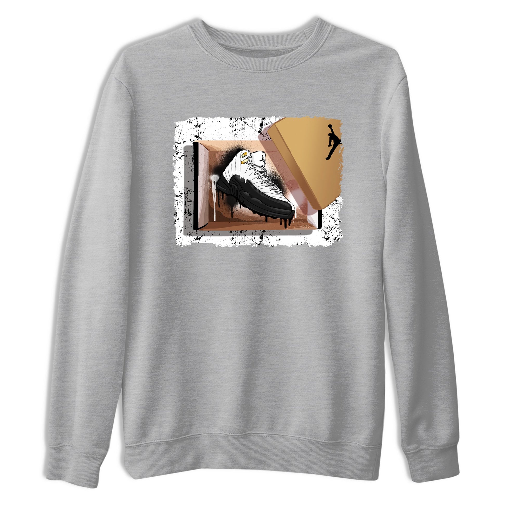 Sneaker match tees – Sneaker Tees To Match Air Jordan 12 Taxi Shoes – New Kicks Tee Heather Grey 2