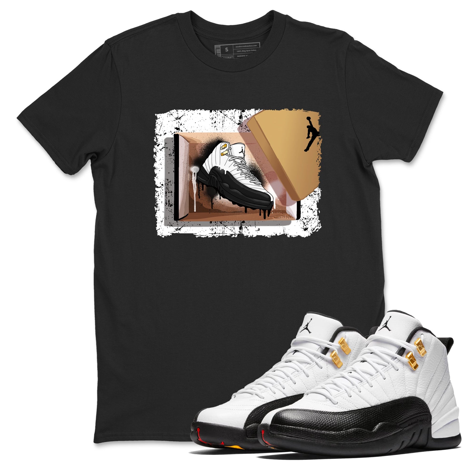 Sneaker match tees – Sneaker Tees To Match Air Jordan 12 Taxi Shoes – New Kicks Tee Black 1