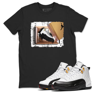 Sneaker match tees – Sneaker Tees To Match Air Jordan 12 Taxi Shoes – New Kicks Tee Black 1