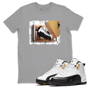 Sneaker match tees – Sneaker Tees To Match Air Jordan 12 Taxi Shoes – New Kicks Tee Heather Grey 1