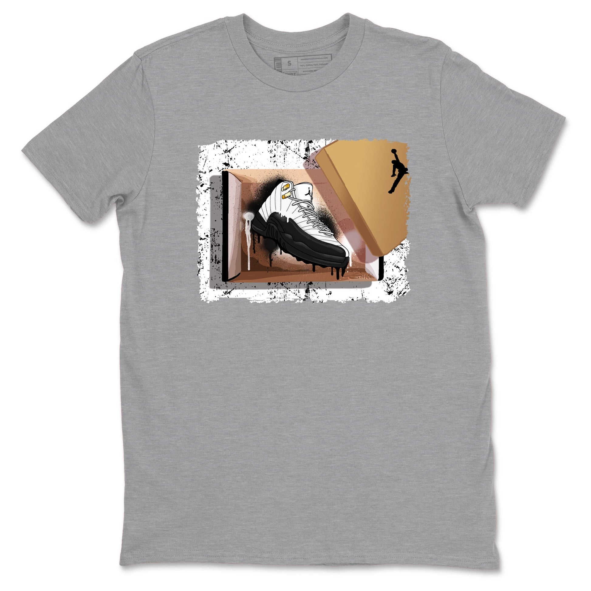 Sneaker match tees – Sneaker Tees To Match Air Jordan 12 Taxi Shoes – New Kicks Tee Heather Grey 2
