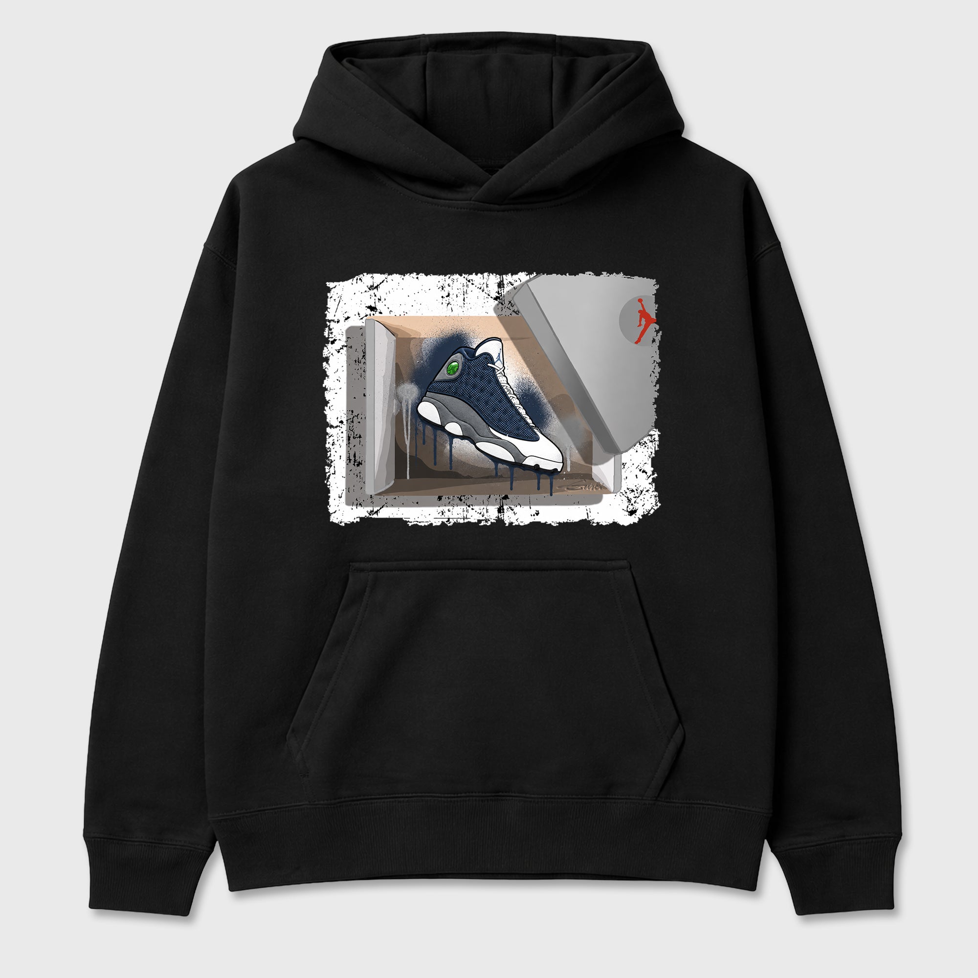 New Kicks Graphic T-Shirt featuring original streetwear artwork designed to match the Air Jordan 13 Flint. Black 2 Graphic Tee.