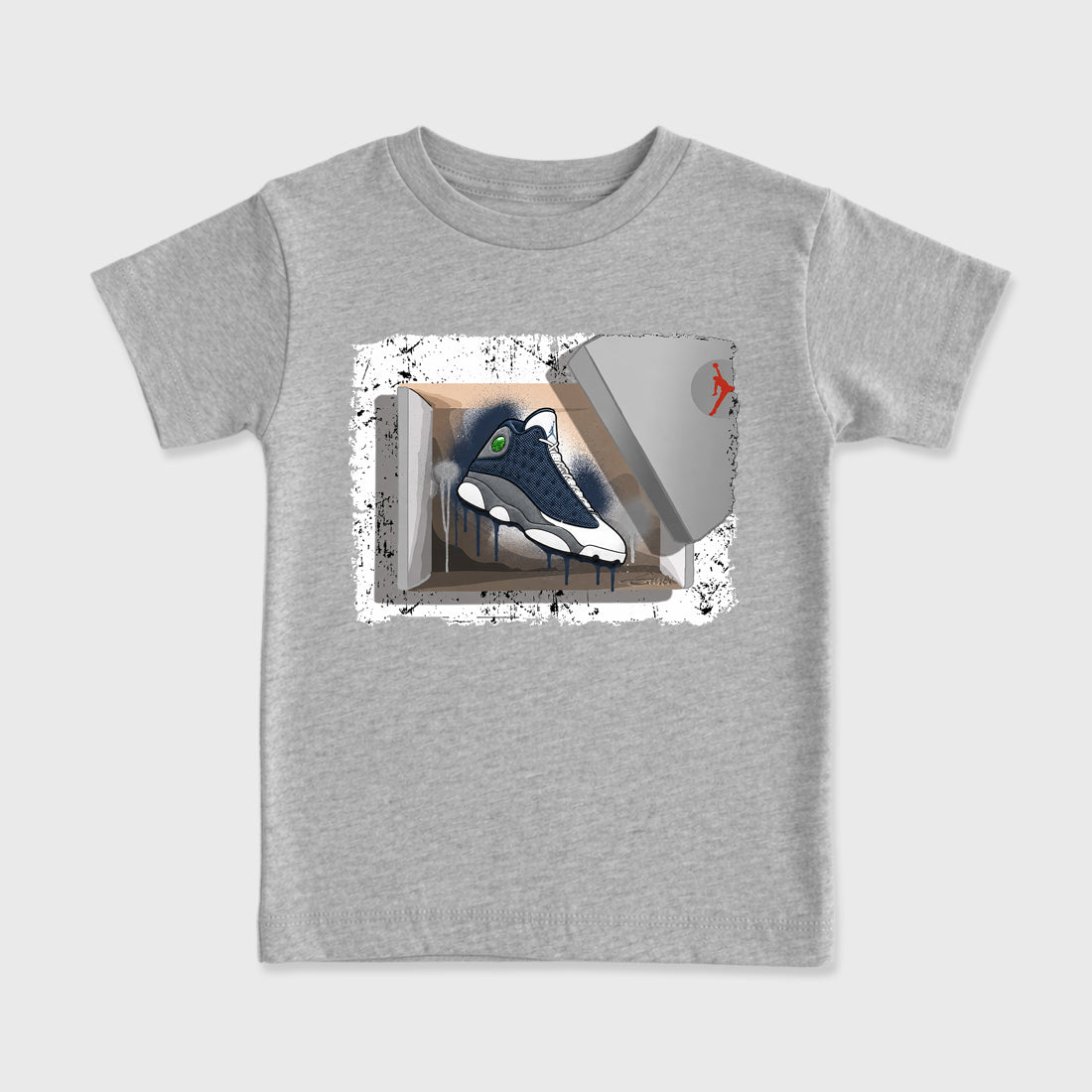 New Kicks Baby & Kids Graphic T-Shirt featuring original artwork designed to match the Air Jordan 13 Flint. Heather Grey 2 Kids Graphic Tee.