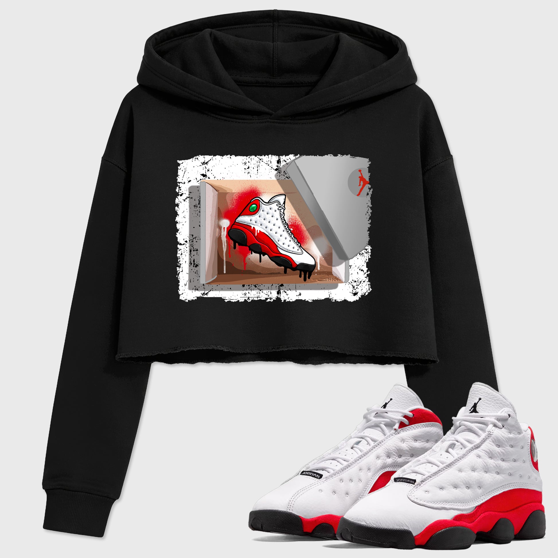 New Kicks SNRT Sneaker Women's Top - Air Jordan 13 University Red - SNRT Sneaker T-shirts