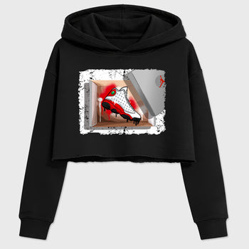 Best Sneakerfit for Sneakerheads Graphic Tees To Match Air Jordan 13 University Red Sneakers – New Kicks Crop T-Shirt Black 2