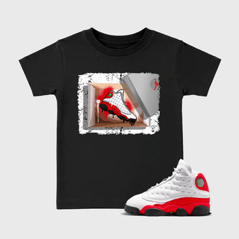New Kicks SNRT Sneaker Tees Kids - Air Jordan 13 University Red - SNRT Sneaker T-shirts