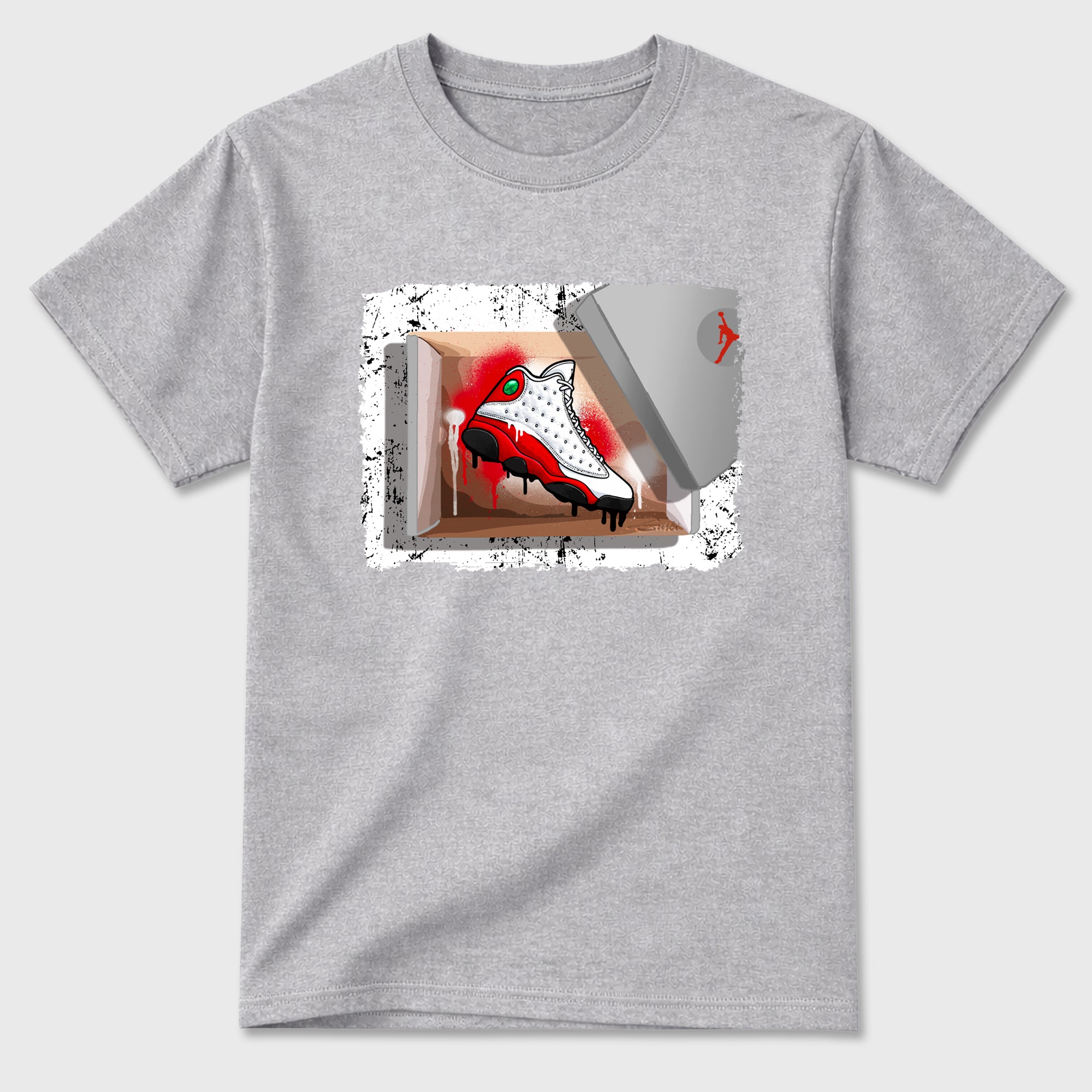 Best Sneakerfit for Sneakerheads Graphic Tees To Match Air Jordan 13 University Red Sneakers – New Kicks Tee Heather Grey 2
