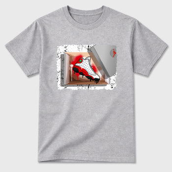 Best Sneakerfit for Sneakerheads Graphic Tees To Match Air Jordan 13 University Red Sneakers – New Kicks Tee Heather Grey 2
