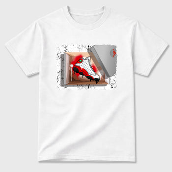 Best Sneakerfit for Sneakerheads Graphic Tees To Match Air Jordan 13 University Red Sneakers – New Kicks Tee White 2